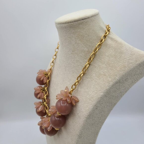 J Crew Bauble Blossom Necklace in Taupe Gold Tone - Picture 7 of 10